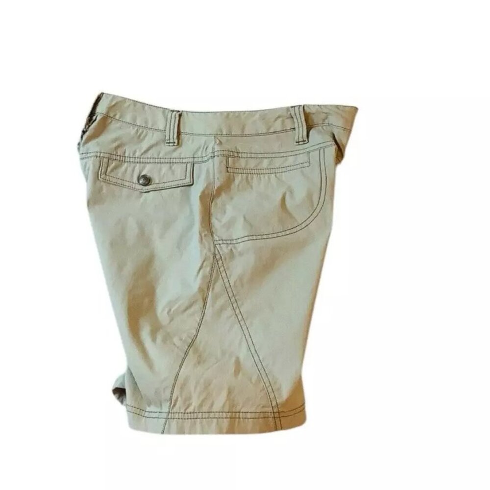 Athleta Bermuda Shorts Beige Size 2 Stretch Pockets Mid-Rise Pockets - Picture 3 of 10